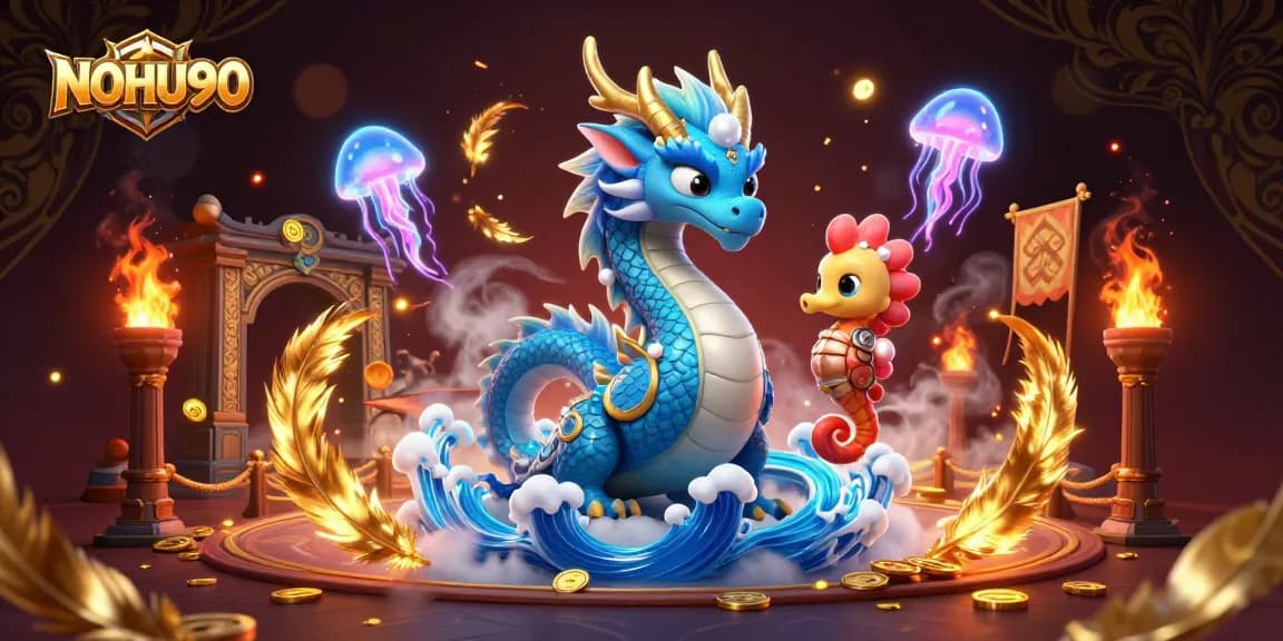 NoHU90 features enchanting sea creatures battling in a vibrant casino arena.