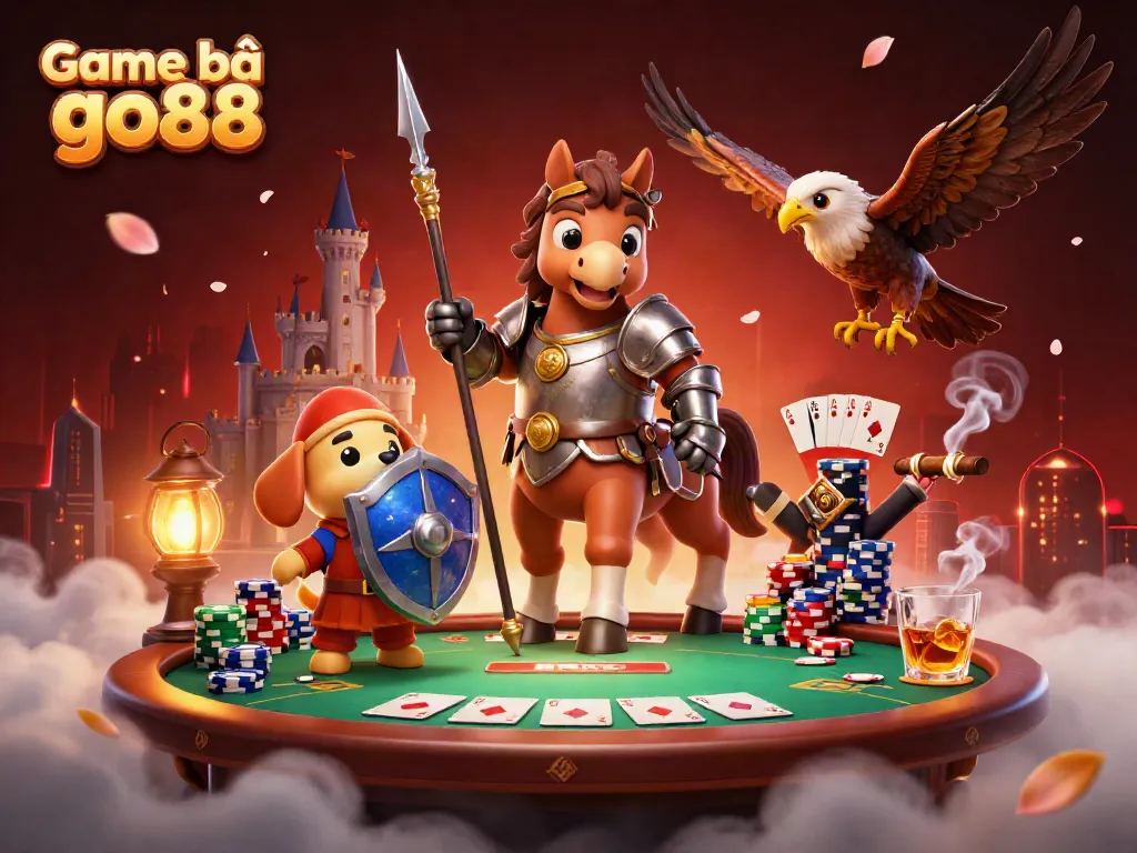 Experience winning moments in Game bài go88 with vibrant poker action and dynamic characters.