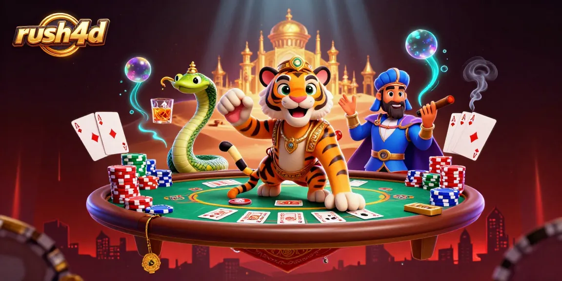 Gambarlah rush4d untuk meraih kemenangan dengan sultan Harimau dan elemen kasino yang penuh warna.