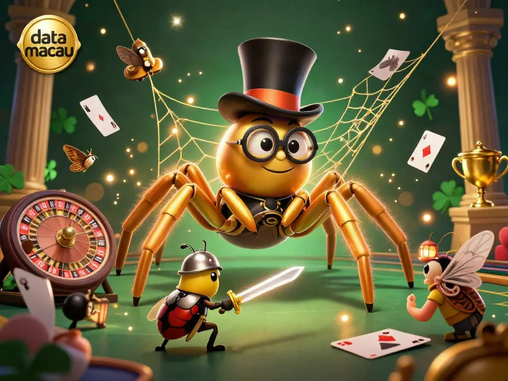 Experience the thrill of data macau with vibrant casino characters and dynamic elements in a captivating illustration.