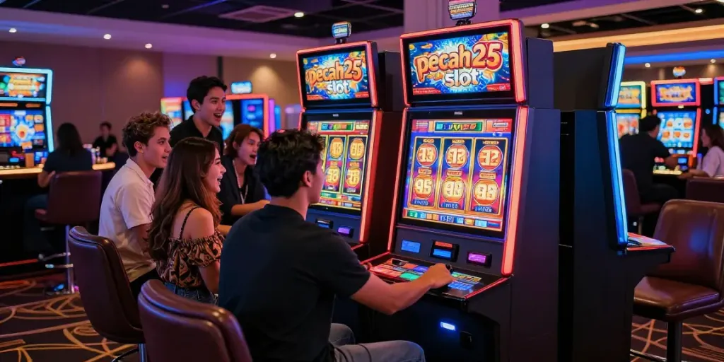 Permainan mesin slot pecah25 slot di kasino, teman-teman bersenang-senang.