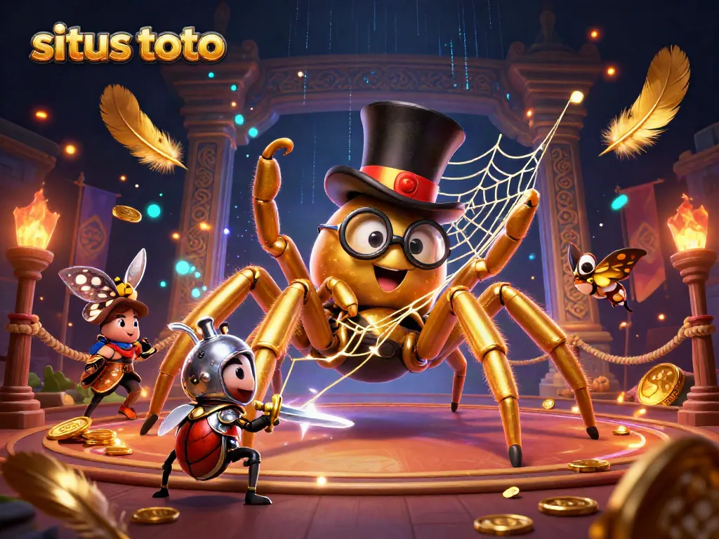 Menangkan situs toto dengan tarantula emas dan ksatria kecil dalam arena judi.