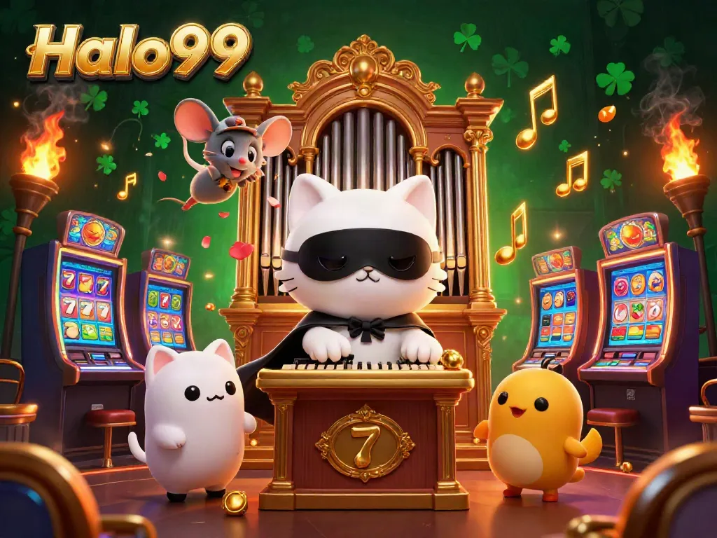 Experience thrilling gaming action with Halo99's vibrant casino atmosphere featuring lucky 7s and jackpots.